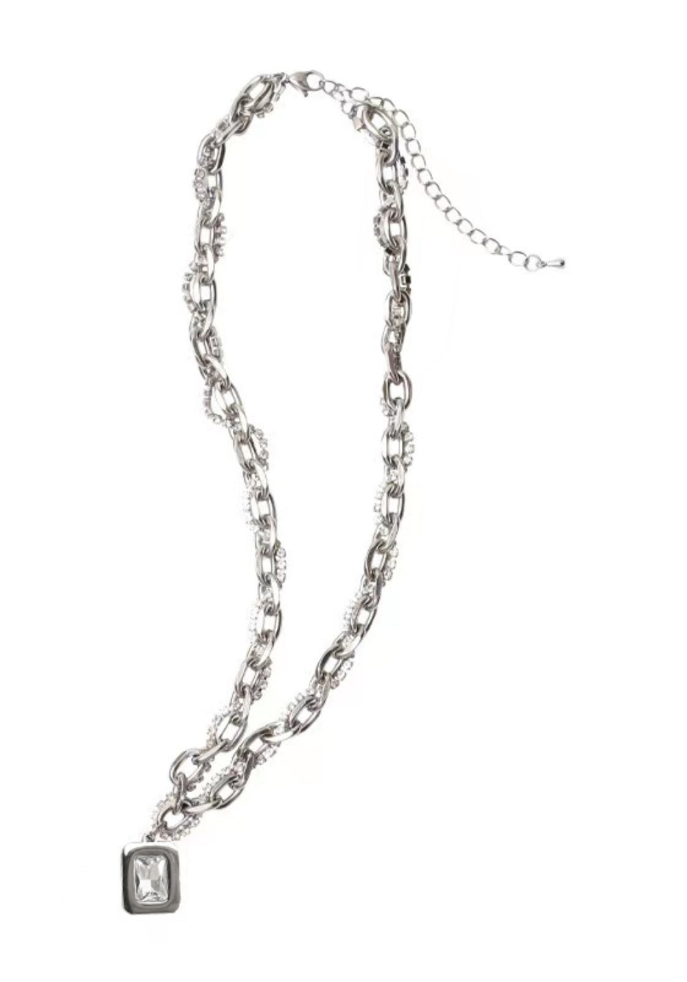Losing Bargain丨Double-Layer Square Gem Pendant Necklace - PSYLOS 1, Losing Bargain丨Double-Layer Square Gem Pendant Necklace, Accessories, Losing Bargain, PSYLOS 1